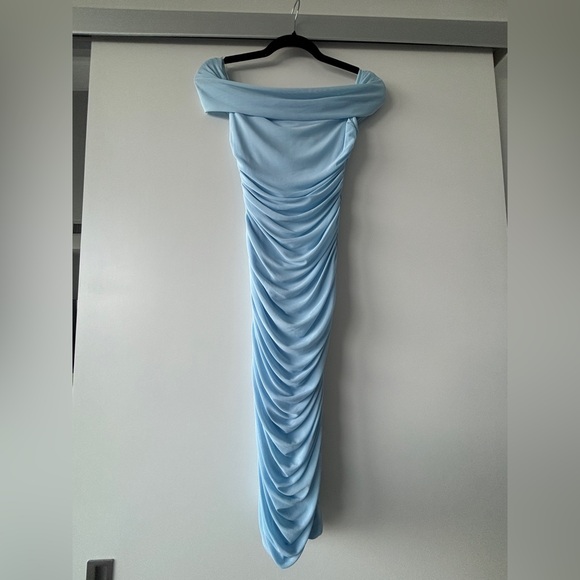 Fashion Nova Light Blue Off-Shoulder Midi Dress - Picture 2 of 2